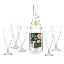 Load image into Gallery viewer, Acrylic Champagne Bottle + Glasses - Mahjong and Champagne