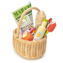 Load image into Gallery viewer, Wicker Shopping Basket Play Set