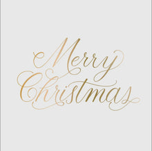 Load image into Gallery viewer, Gold &#39;Merry Christmas&#39; text on a white background

